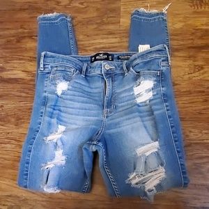 Hollister super skinny destructed jeans